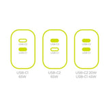 Mobile Origin GaN 65W Wall Charger with 2 x USB-C - White