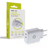 Mobile Origin GaN 65W Wall Charger with 2 x USB-C - White