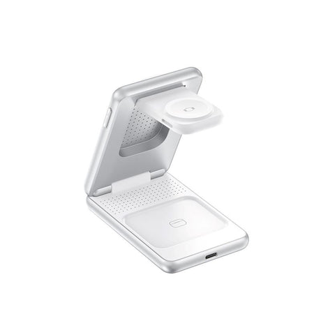 Mobile Origin 3-in-1 Qi2 Foldable Wireless Charger for Phone & Apple Watch & Earphones - Silver
