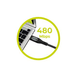 Mobile Origin 100W USB-C to USB-C Cable with Display - 1.5 m - Black