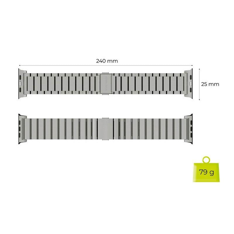 Apple Watch (42/44/SE/45/46/49mm) Mobile Origin Titanium Strap - Silver