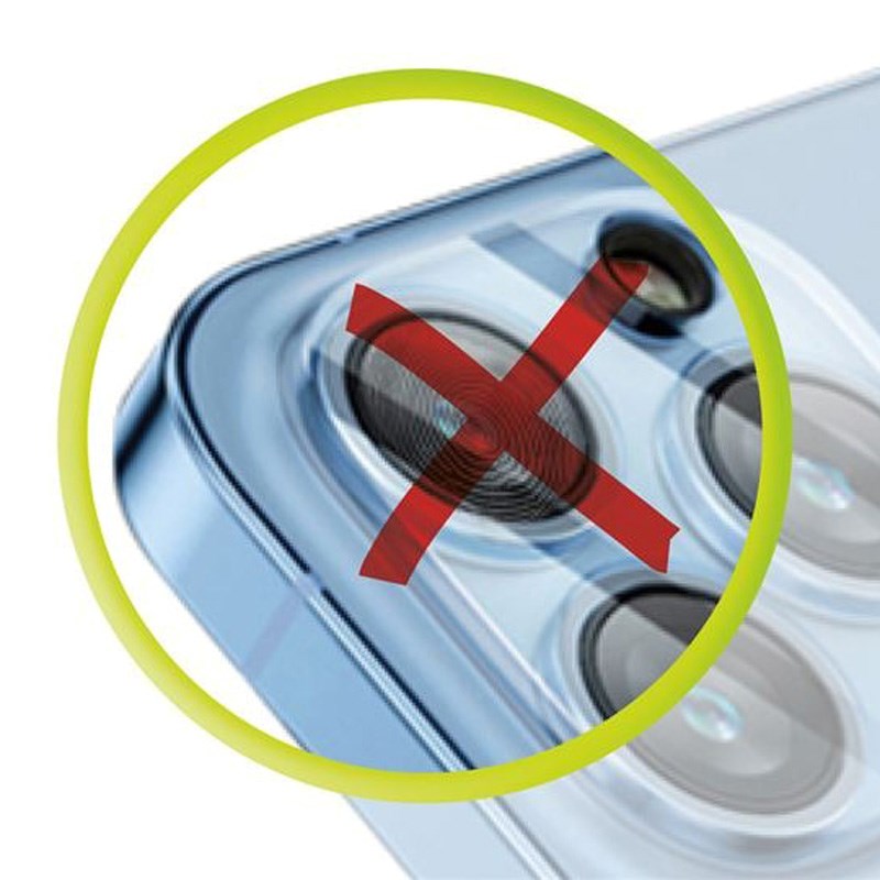 iPhone 17 Mobile Origin Tempered Glass Camera Lens Protection - Transparent / Black Edge