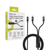 Mobile Origin CB10 140W Dual USB-C to USB-C Cable - 1.2m - Black