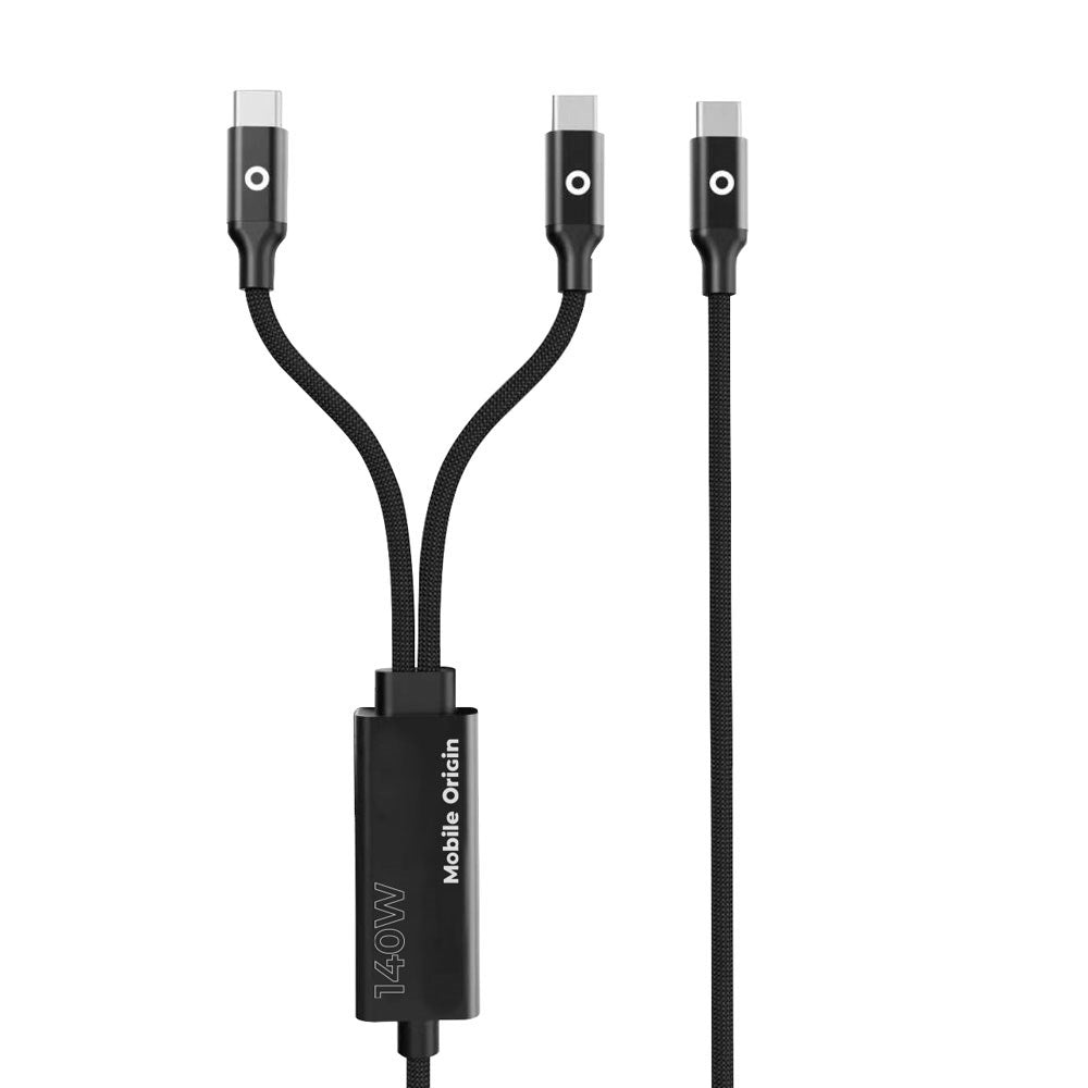 Mobile Origin CB10 140W Dual USB-C to USB-C Cable - 1.2m - Black
