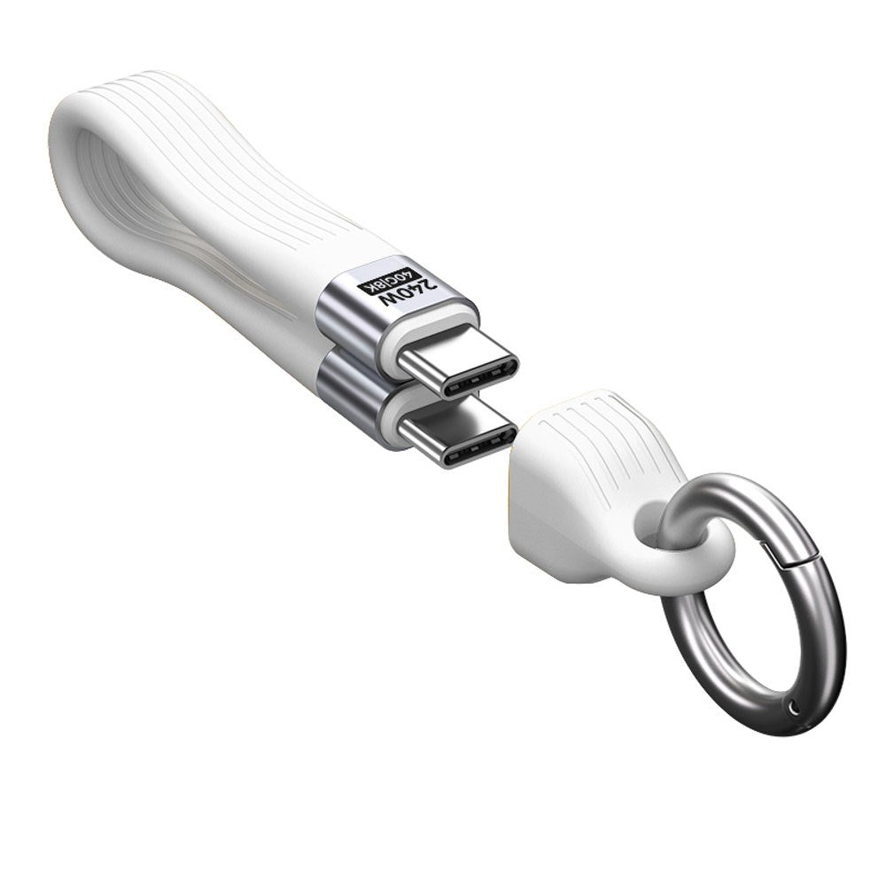 Mobile Origin 240W USB-C to USB-C Keychain Cable - 13cm - White