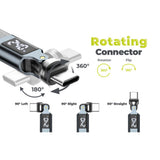 Mobile Origin 240W Display 540° Rotating USB-C to USB-C Cable - 1m - Black