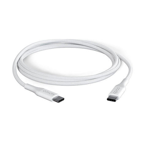 Epico Braided USB-C to USB-C Cable PD 100W - 120cm - White