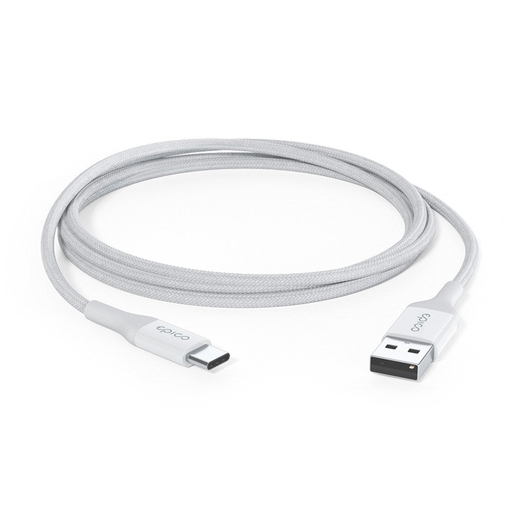 Epico Braided 18W USB-A to USB-C Cable - 1.2m - White