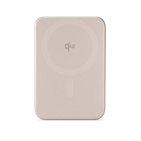 Epico 15W UltraPack EM51 Slim Alu Mag+ 5000 mAh Power Bank with USB-C - Qi2 / MagSafe Compatible - Desert Titanium