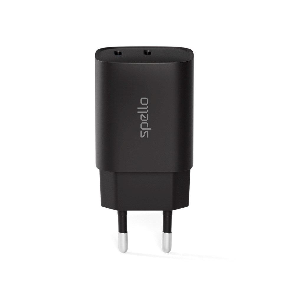 Spello 45W PD (Power Delivery) Wall Charger with 2 x USB-C - Black