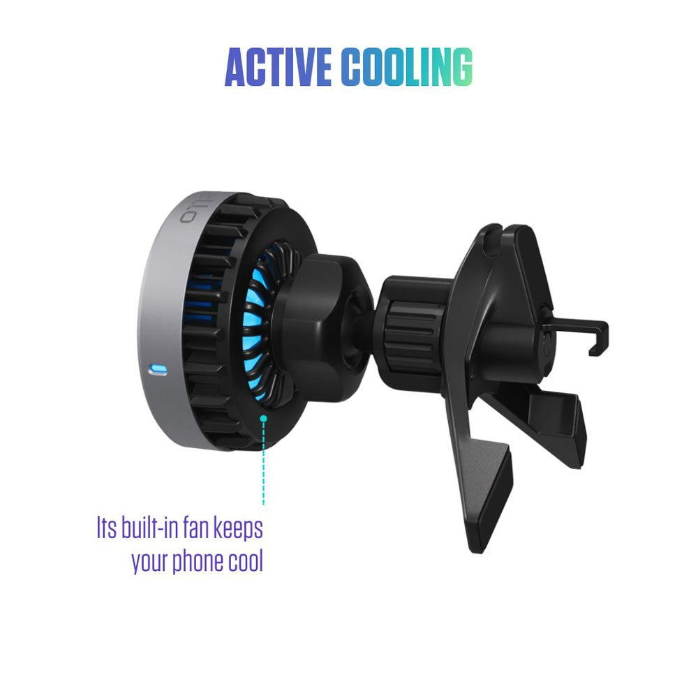 Spello Magnetic Car Phone Holder with Wireless Charging (15W) - Qi2 & MagSafe Compatible - Black