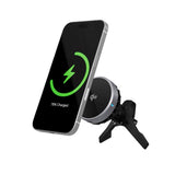 Spello Magnetic Car Phone Holder with Wireless Charging (15W) - Qi2 & MagSafe Compatible - Black