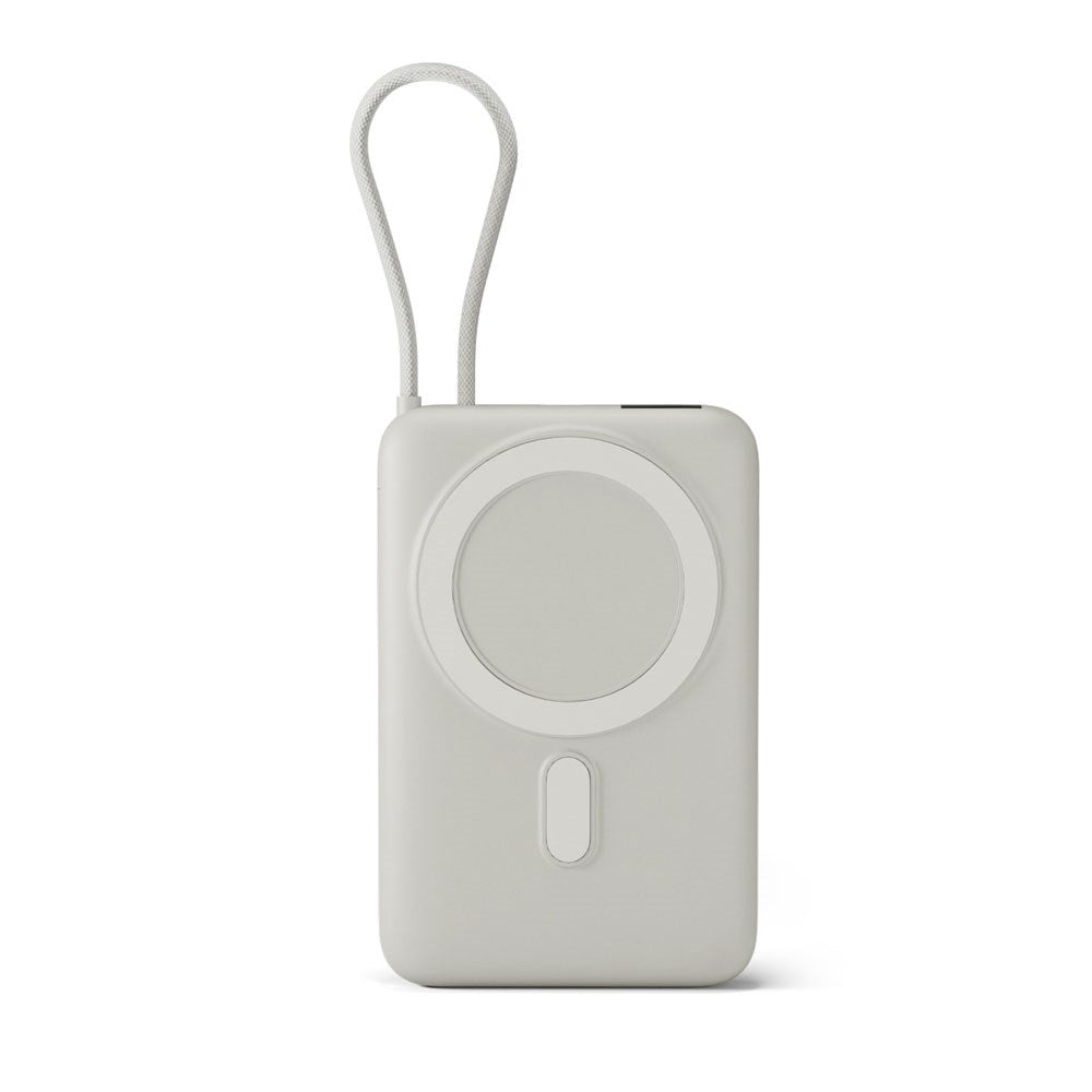 Epico UltraPack 15W Power Bank 10,000 mAh with Retractable USB-C Cable and Stand Function - MagSafe / Qi2 Compatible - Grey