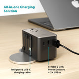 Epico UltraBoost Universal Travel Adapter 70W with 2 x USB-A 1 x USB-C - Titanium