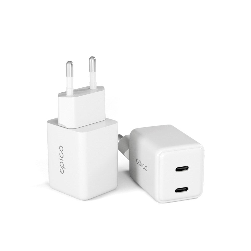 Epico UltraBoost GaN 35W Wall Charger with 2x USB-C - White