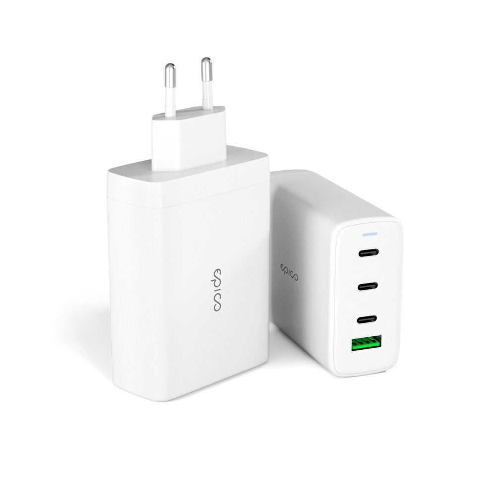 Epico UltraBoost GaN 140W Wall Charger with 3x USB-C & 1x USB-A - White