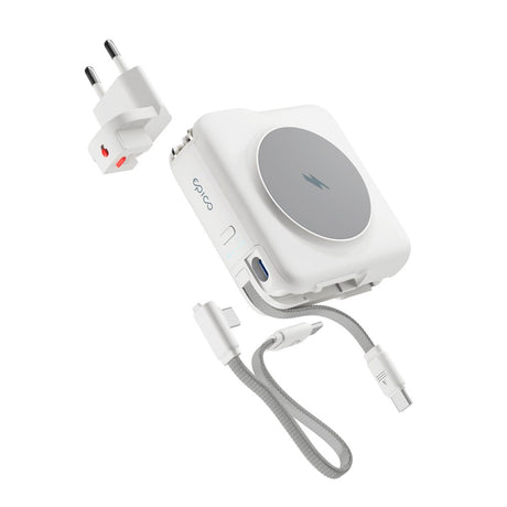 Epico UltraPack Mag+ 3-in-1 Travel PowerBank 10.000 mAh - MagSafe Compatible - White