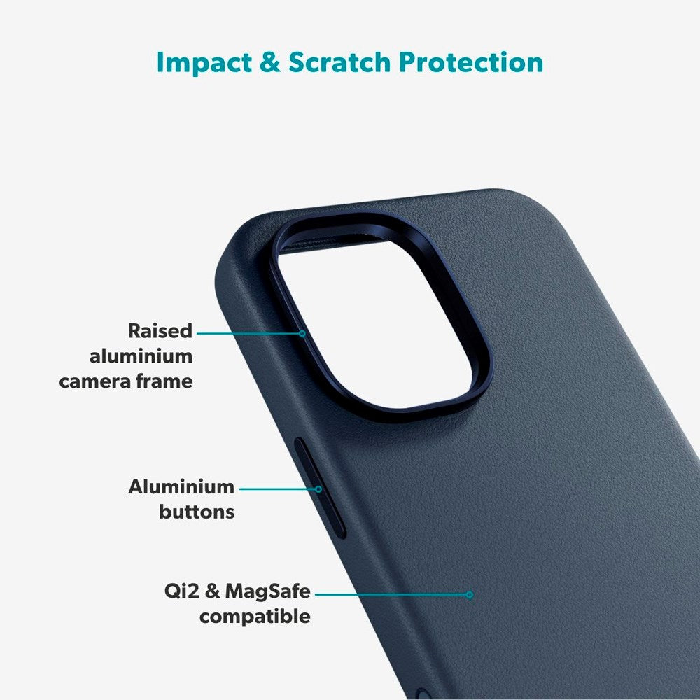 iPhone 17 Epico Leather Pro Mag+ Case - MagSafe Compatible - Blue