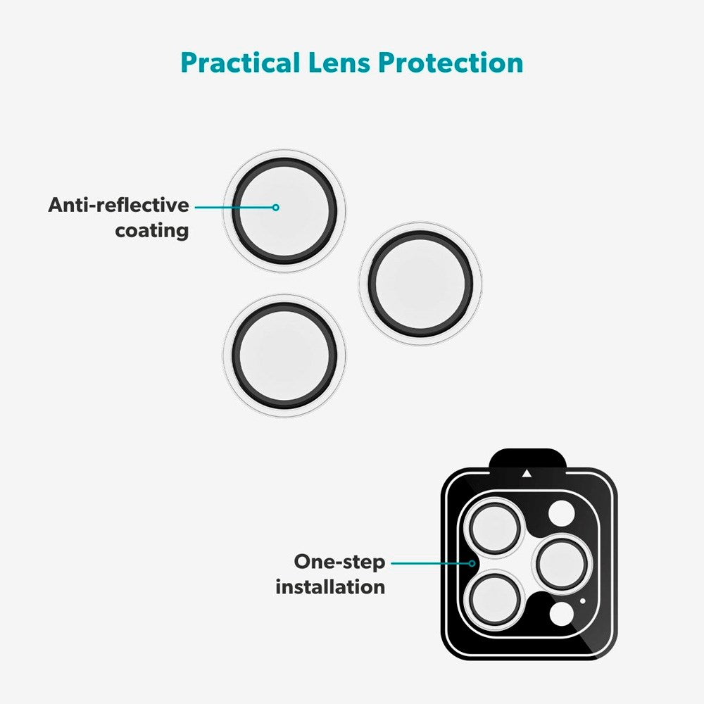 iPhone 17 Pro / 17 Pro Max Epico Glass Lens Camera Lens Protector Glass with Installation Frame - Transparent
