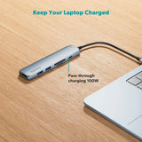 Epico 6-in-1 Aluminium Hub 8K - Sky Blue