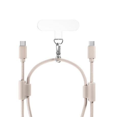 Epico 2-in-1 Phone Strap with Integrated USB-C to USB-C Cable - Beige