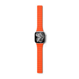 Apple Watch (42/44/SE/45/46/49) Epico Magnetic+ Silicone Watch Strap - Orange / Black