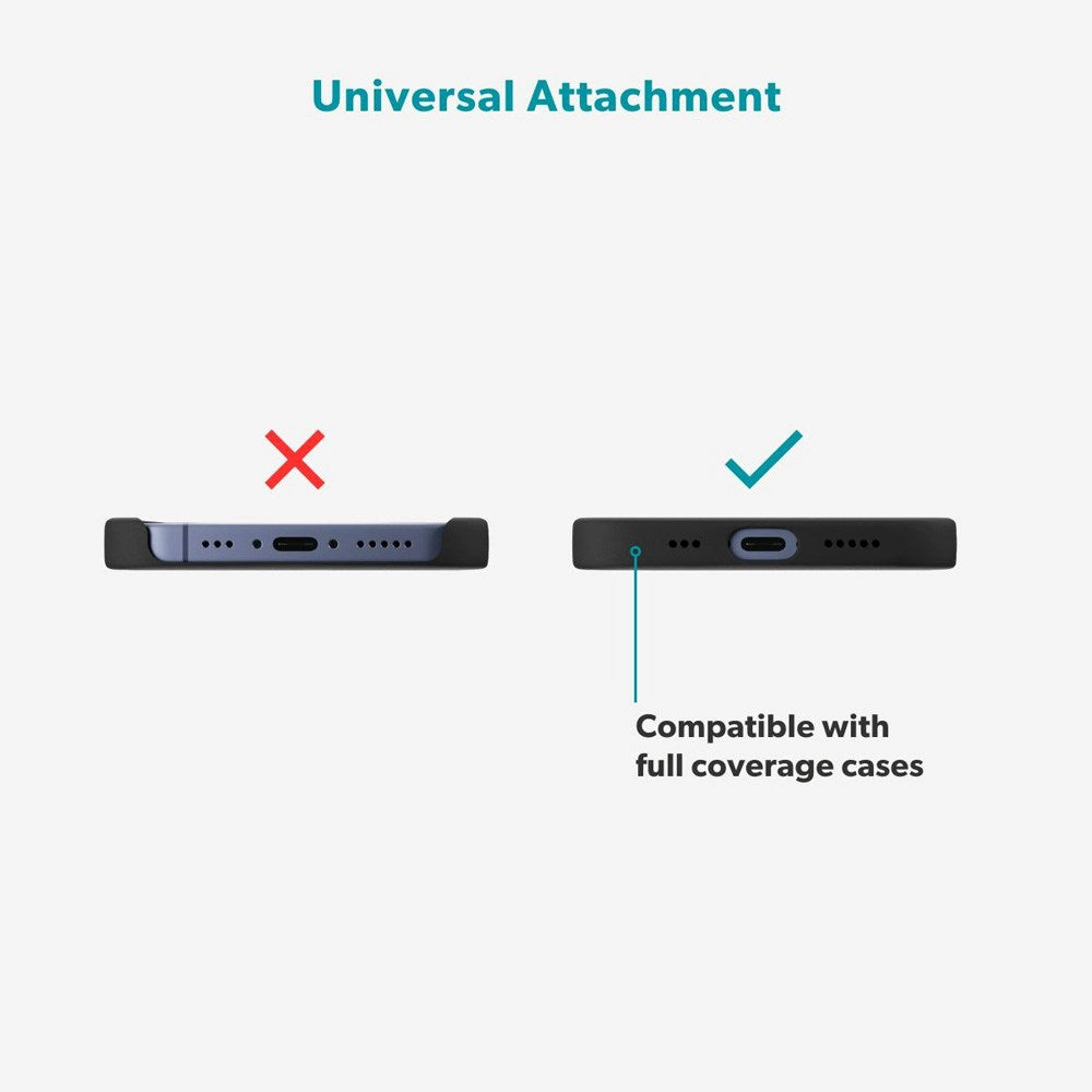 Epico Phone Strap with Built-in 60W USB-C to USB-C Cable - Black