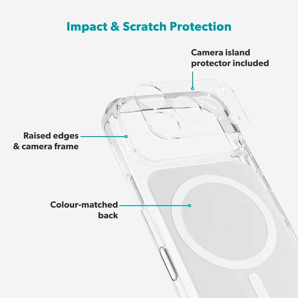 iPhone 17 Pro Epico Tile Mag+ Case - MagSafe Compatible - Transparent / White