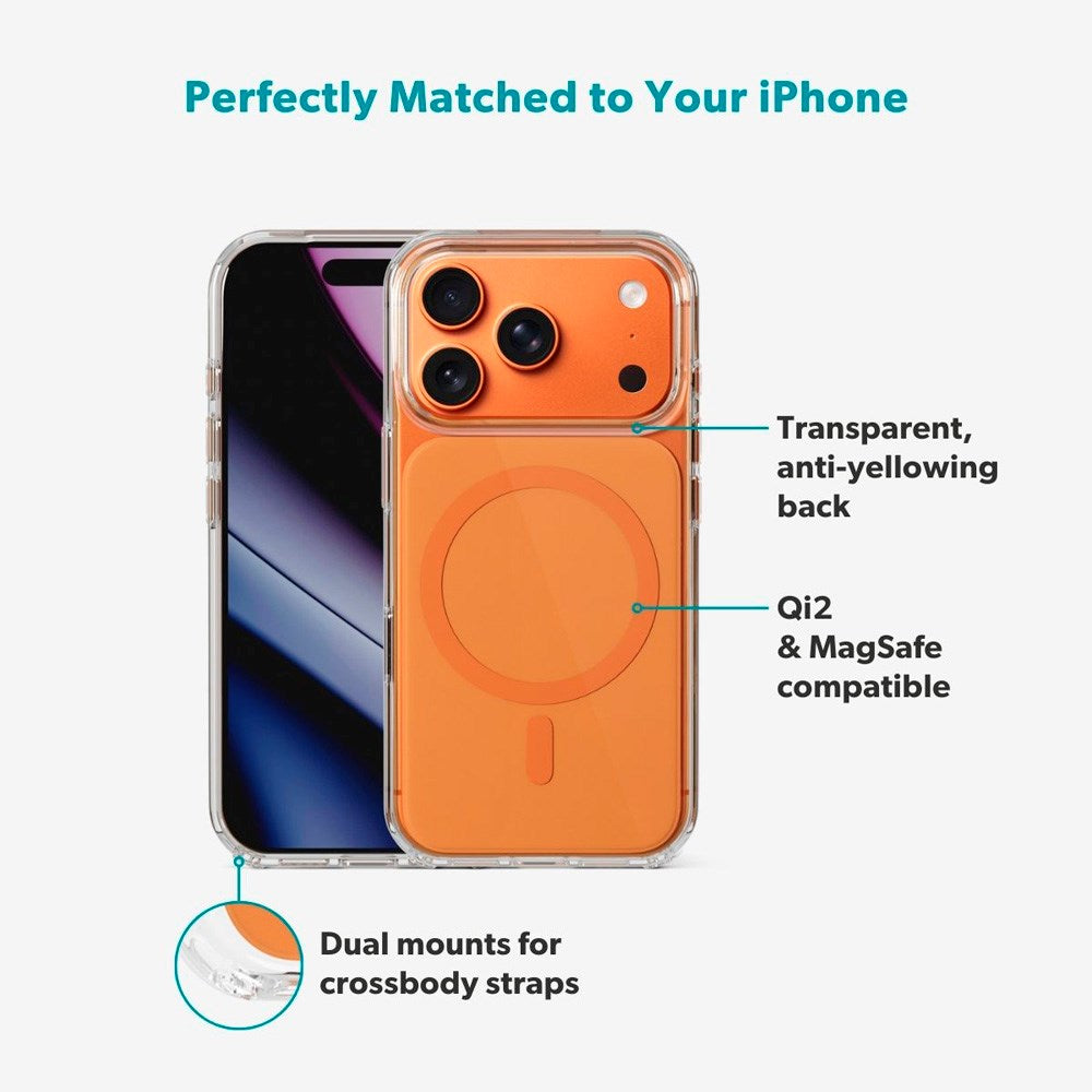iPhone 17 Pro Max Epico Tile Mag+ Case - MagSafe Compatible - Transparent / Orange