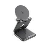 Epico UltraBase EF60 3-in-1 Fold Metal Mag+ Wireless Charger - 25W - Qi2 / MagSafe Compatible - Grey