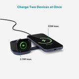 Epico UltraBase Compact Wireless Charger 25W for Smartphone / Apple Watch - MagSafe / Qi2 Compatible - Dark Blue
