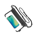 Spello Waterproof Crossbody Universal Case - Max. 8.5" - Black / Transparent