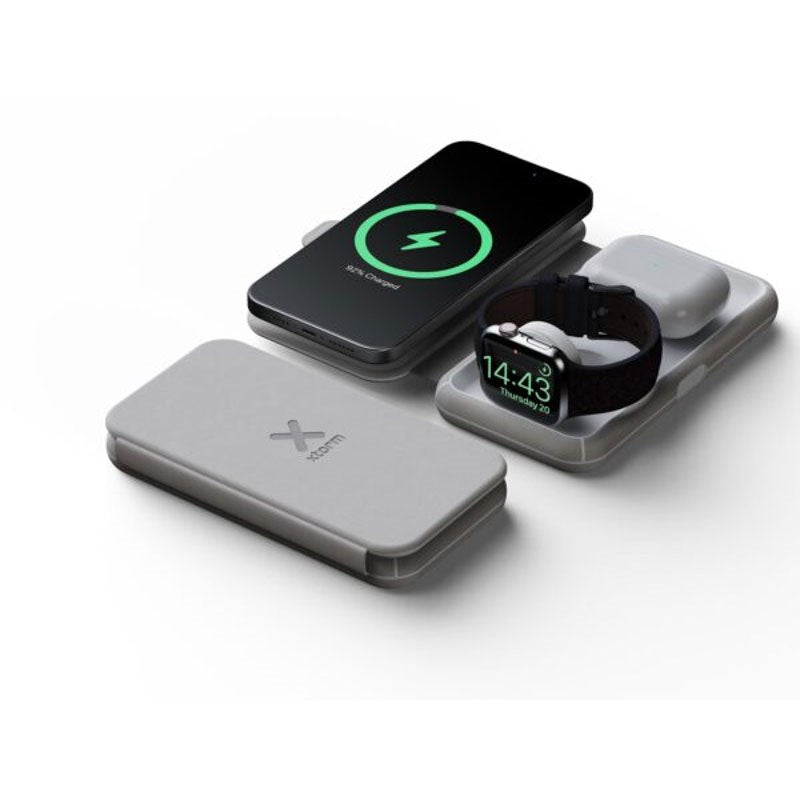 Xtorm 3-in-1 Foldable Wireless Travel Charger 15W – MagSafe Compatible - White