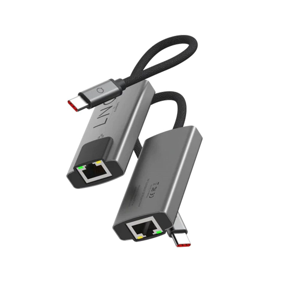 LINQ byELEMENTS Adapter USB Type C to RJ45 Lan - Gray / Black