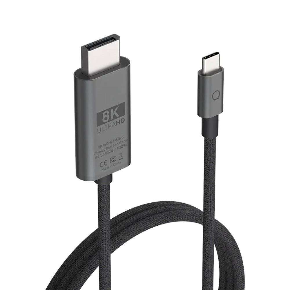 LINQ byELEMENTS Pro Cable USB-C to Displayport - 8K/60Hz - 2 m - Grey / Black