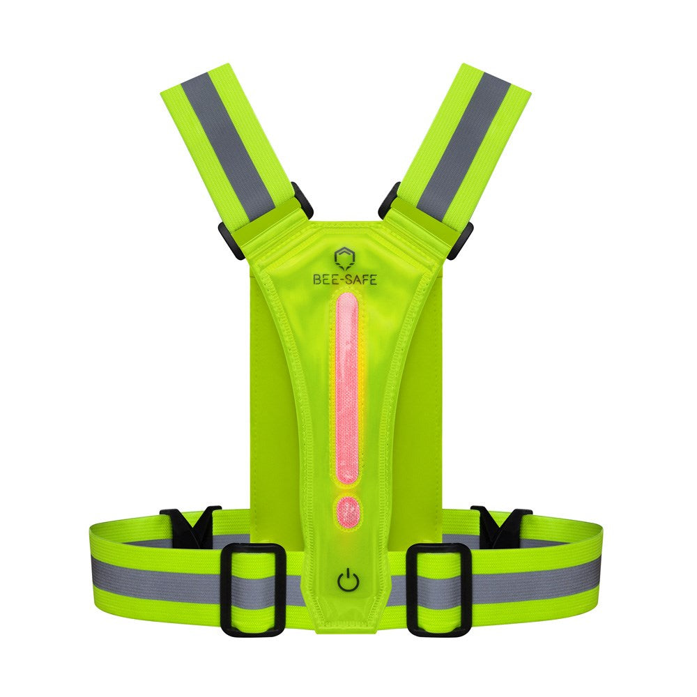 Bee-Safe Running Vest with LED & Phone Pocket - Yellow