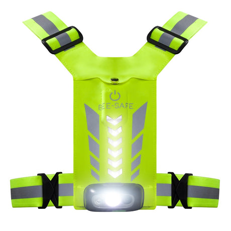 Bee-Safe Running Vest with LED & Phone Pocket - Yellow