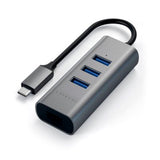 Satechi 2-in-1 USB-C Hub / Ethernet Port - Grey