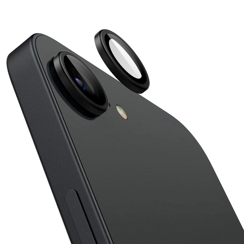 iPhone 16e Spigen EZ Fit. tR Optik Pro Camera Lens Protection - 2 Pcs - Transparent / Black