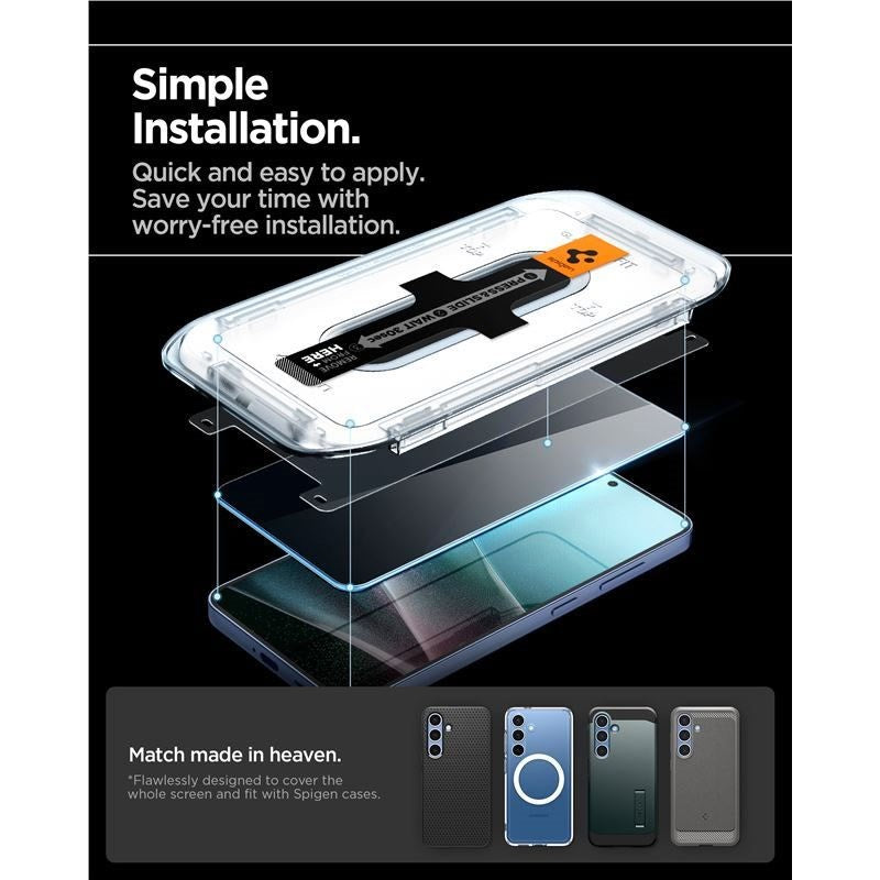 Samsung Galaxy S25 / S24 Spigen Glass tR EZ Fit HD Screen Protector Glass - Privacy - 2 pcs - Transparent