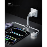 Spigen Essential 47W Wall Charger med 2 x USB-C & 1 x USB-A - White