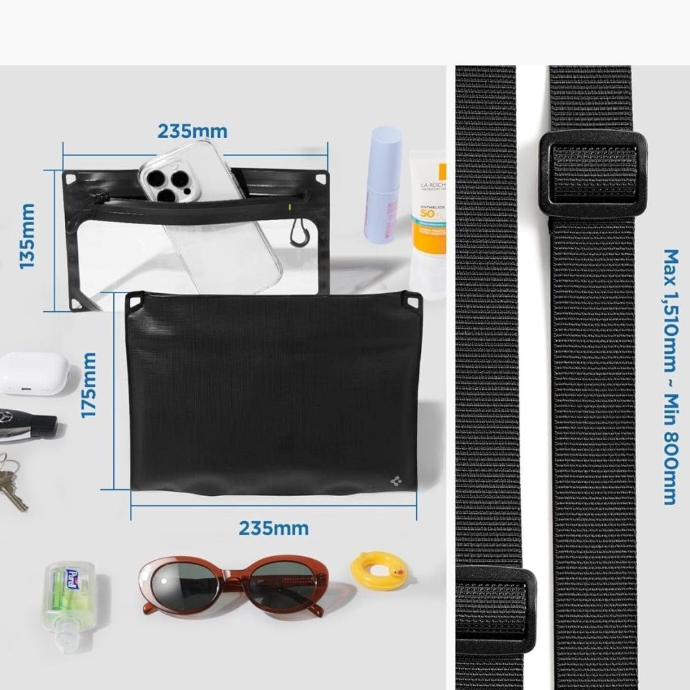 Spigen Aqua Shield 2-in-1 Waterproof Case with Strap - Black / Transparent