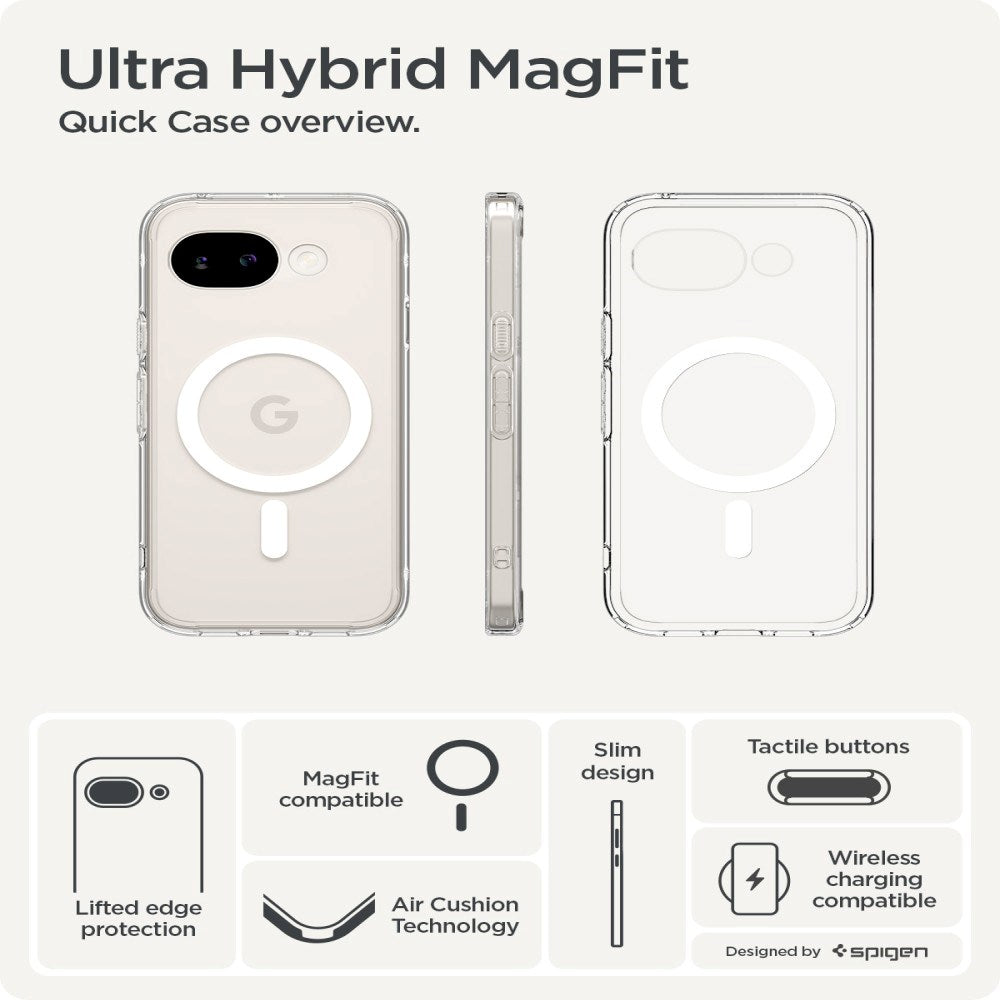 Google Pixel 10a Spigen Ultra Hybrid Case - MagSafe Compatible - Transparent