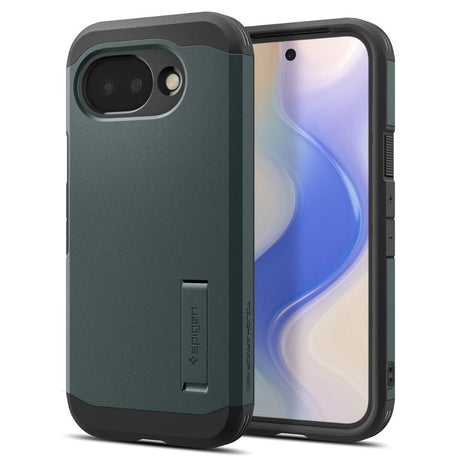 Google Pixel 10a Spigen Tough Armor Hybrid Case with Kickstand - MagSafe Compatible - Green