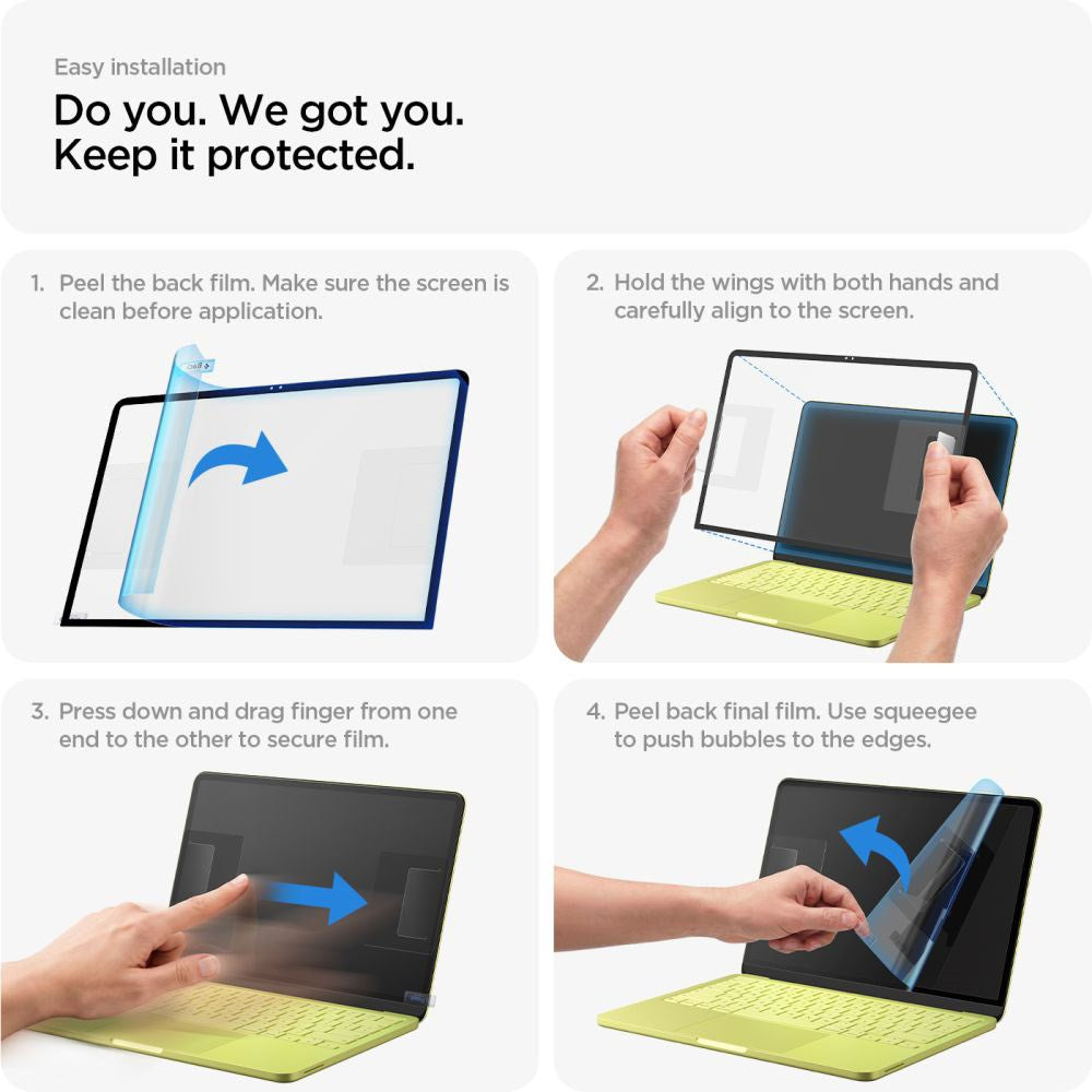 MacBook Neo 13 A18 Pro (2026) Spigen Glass tR Slim Tempered Screen Protector Glass - Clear / Black Edge