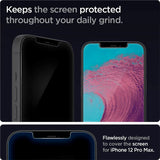 iPhone 12 Pro Max Spigen EZ Fit Glas.tR Screen Protection 2. Pcs - Case Friendly - Transparent