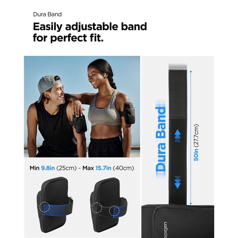 Spigen Water Resistant Dynamic Shield Running Armband (Max. Mobile: 195 x 113mm) - Black