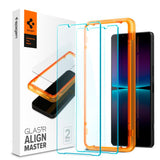 Sony Xperia 1 IV Spigen Alignmaster Glas.tR Screen Protection 2. Pcs - Case Friendly - Transparent