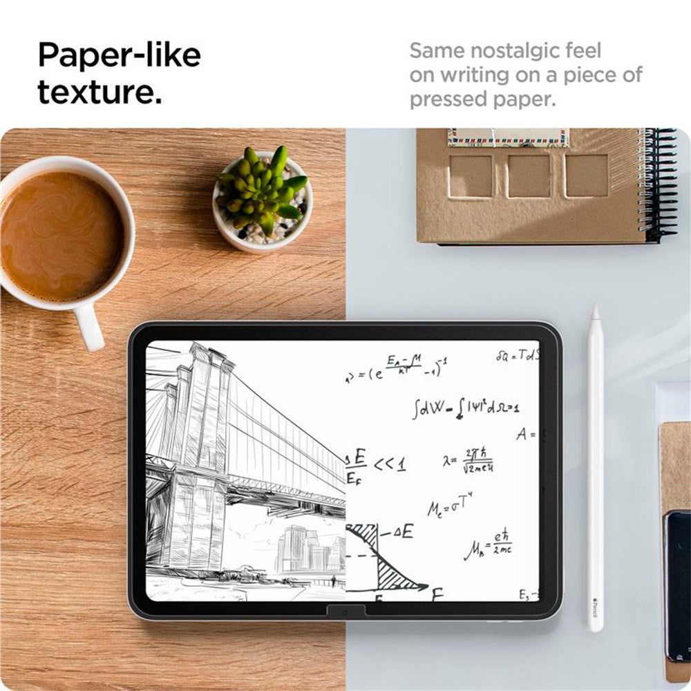 iPad 10.9" (2024/2022) Spigen Paper Touch Pro Protective Film w. Installation Set - Transparent