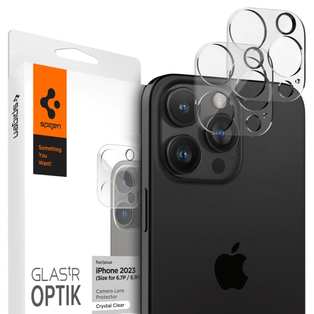 iPhone 16 Pro / 16 Pro Max / 15 Pro / 15 Pro Max / 14 Pro / 14 Pro Max Spigen Glass tR Optik Camera Protection Glass - 2 pcs - Transparent